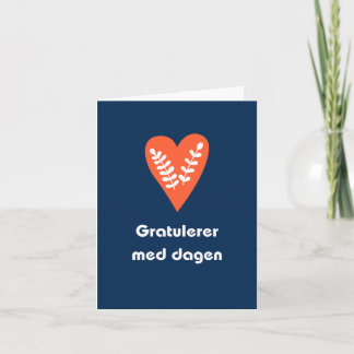 Cartão Gratulerer med dagen, Norueguês Parabéns
