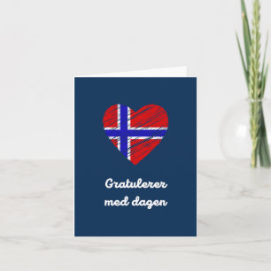 Cartão Gratulerer med dagen, Norueguês Parabéns