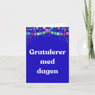 Cartão Gratulerer med dagen, Norueguês Parabéns