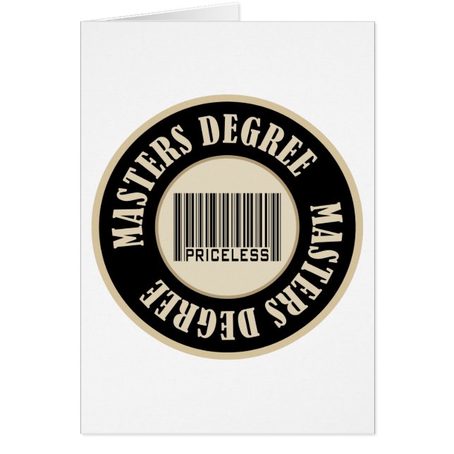 Cartão Grau de mestrado impagável (Frente)