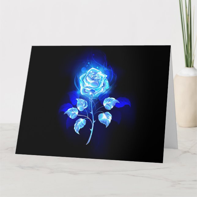 Cartão Gravação de Rosa Azul (Frente)