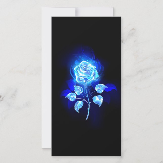 Cartão Gravação de Rosa Azul (Frente)