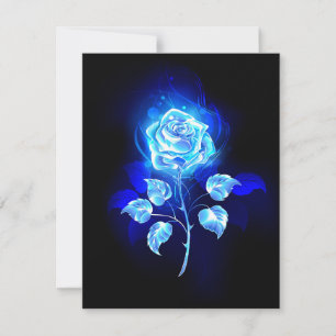 Cartão Gravação de Rosa Azul
