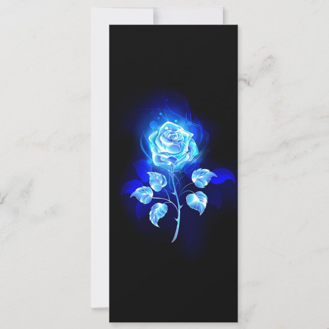 Cartão Gravação de Rosa Azul (Frente)