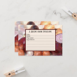 Cartão Gravar em Cebolas de Placa de Receita com Alho e N