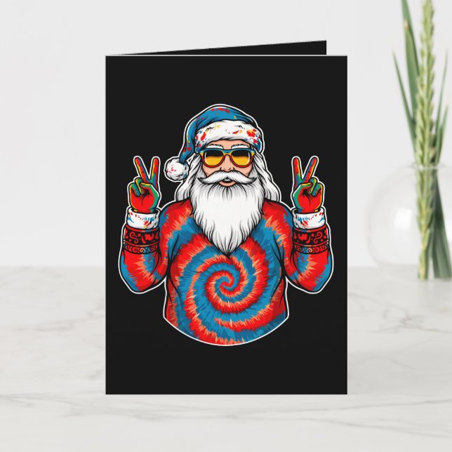 Cartão Gravata de Natal Dye Santa Óculos de Sol Sinal de  (Frente)