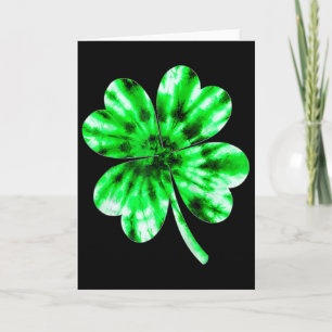Cartão Gravata Dye Shamrock Irlandês Feliz Dia de São Pat