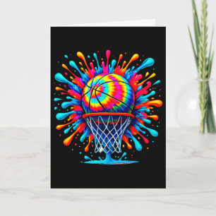 Cartão Gravata Tie Dye Colorida Arte Sketll Gotejamento S