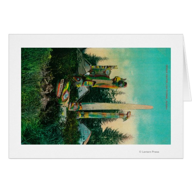 Cartão Graves e Totems Indianos no Estado do Alasca (Frente Horizontal)