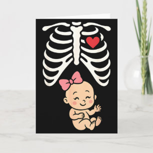 Cartão Gravidez Bebê Menina Caixa Torácica Mamãe Cute Inf