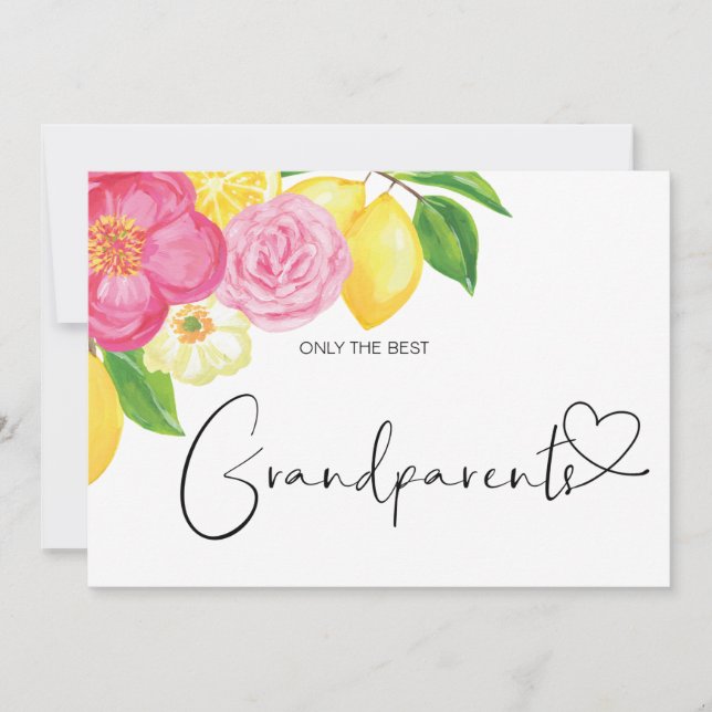 Cartão Gravidez Excelente Avós Bebê Floral (Frente)