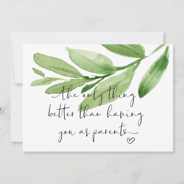 Cartão Gravidez Revela Novos Avós Esperando um Bebê (Frente)