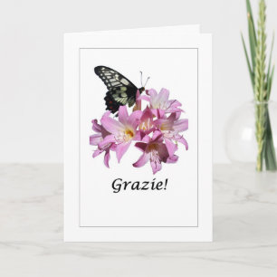 Cartão Grazie - Thank you Italian Flower Card