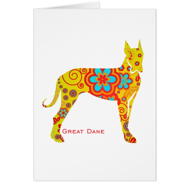 Cartão Great dane amarelo (Frente)