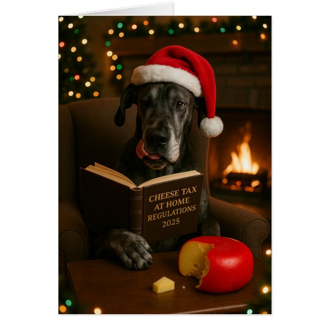 Cartão Great Dane 'Cheese Tax' Christmas card (Frente)