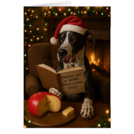 Cartão Great Dane 'Cheese Tax' Christmas card