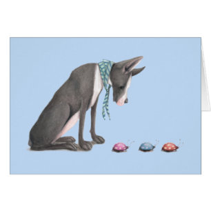 Cartão Great dane e joaninhas