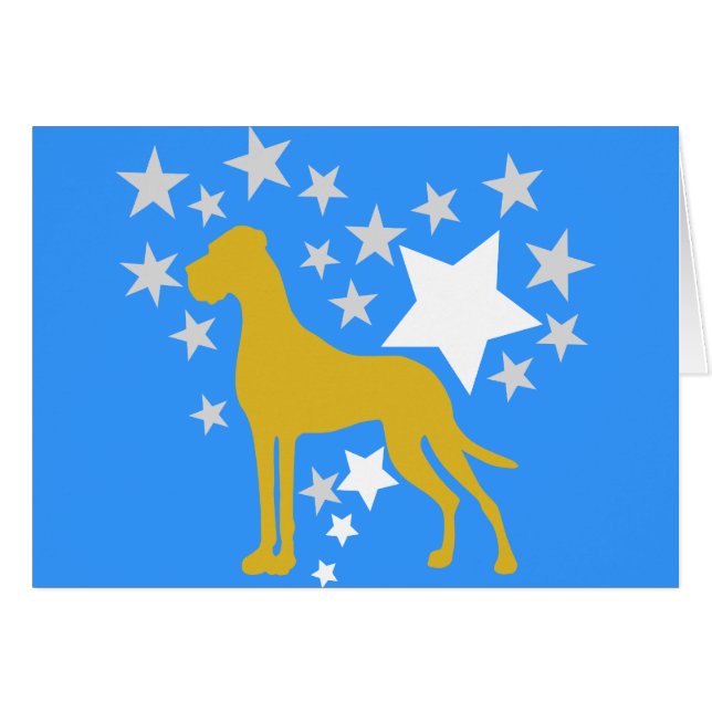 Cartão Great Dane Heartstar (Frente Horizontal)