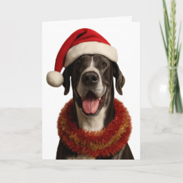 Cartão Great Dane in a Santa hat Christmas card