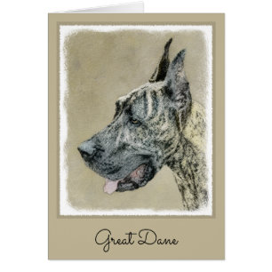 Cartão Great dane (rajado) que pinta - arte original do