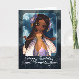 Cartão Great Granddaughter Birthday Card - Cute Blue Fair