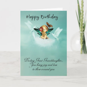 Cartão Great Granddaughter Fairy Birthday Card With Doves