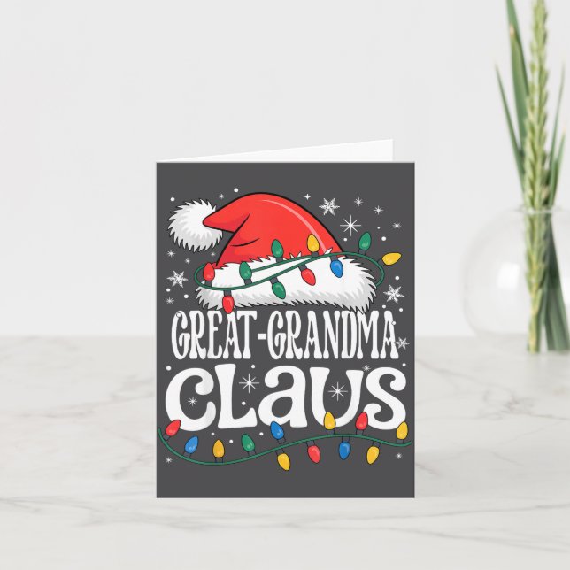 Cartão Great-grandma Claus Funny Xmas Christmas Grandma H (Frente)
