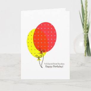 Cartão Great Grandson Birthday Cards Colorful Balloons