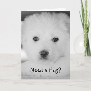 Cartão Great Pyrenees Puppy Need a Hug Greeting Card