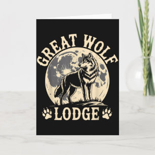 Cartão Great Wolf Lodge Lobo Uivando Lua Cheia Cena da Na