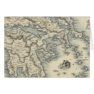 Cartão Grécia com mapas indefinidos de Corfu e Stampalia