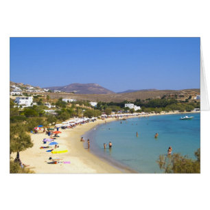 Cartão Grécia, Ilha de Paros, Praia de Krios vista de cim