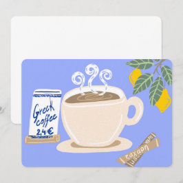 Cartão Greek Coffee & Lemon Branch Mediterranean Print