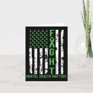 Cartão Green American Flag Usa Mental Health Problems