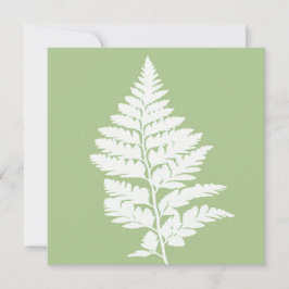 Cartão Green and White Fern Greeting Card