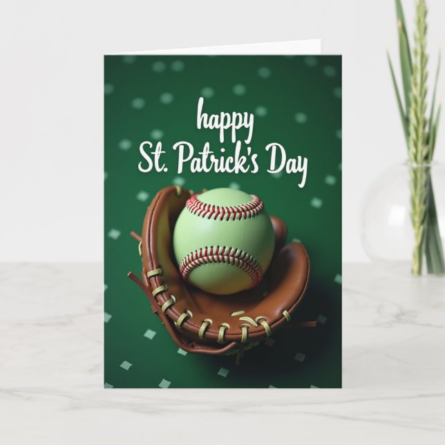 Cartão Green Baseball Pattern Card (Frente)
