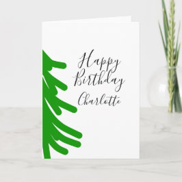 Cartão Green Christmas tree happy birthday December winte