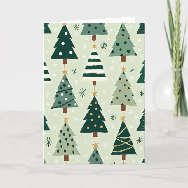 Cartão Green Christmas Trees Card (Frente)