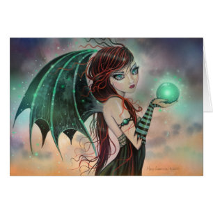 Cartão Green Fantasy Vampire Gothic Fairy Art