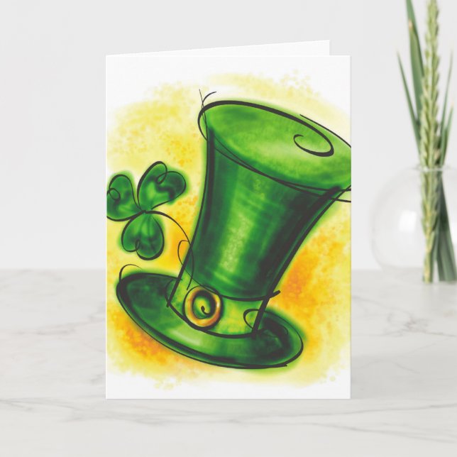 Cartão Green Hat Greeting Card (Frente)
