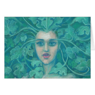 Cartão Green Lady / Forest Queen, fantasy art