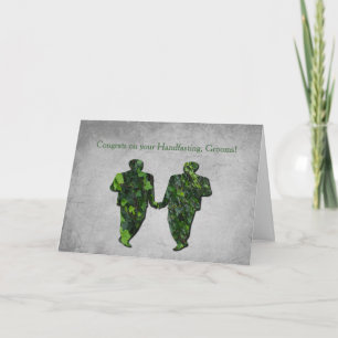 Cartão Green Men Ivy & Silver Gay Handfasting Blessings