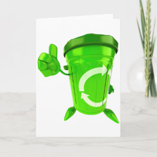 Cartão Green Recycling Bin Greeting Cards