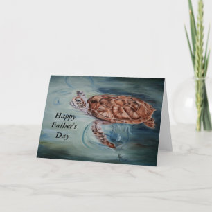 Cartão Green Sea Turtle Father's Day Card