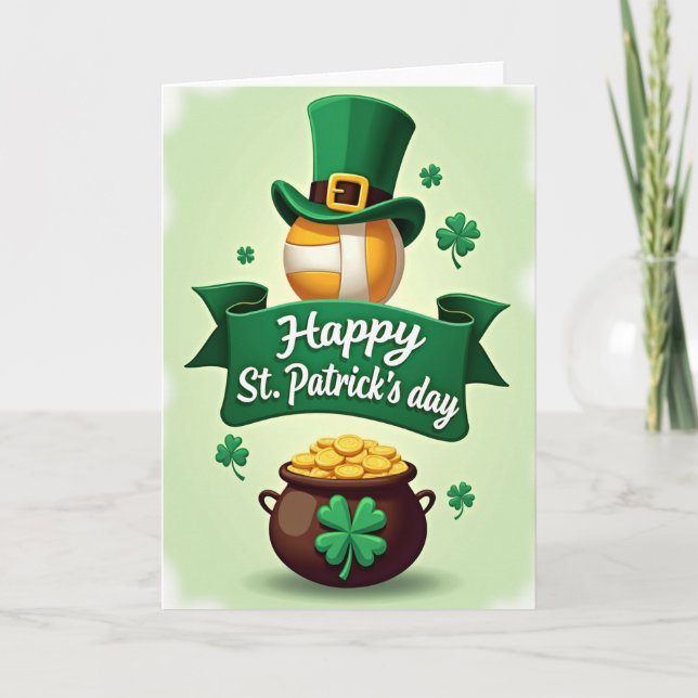 Cartão Green Shamrocks Pattern Card (Frente)