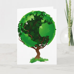 Cartão Green Tree Globe Cards