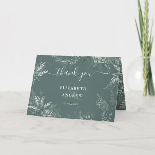 Cartão Greenery Wedding Obrigado