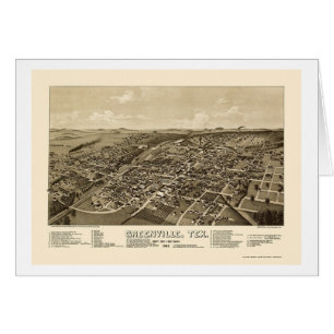Cartão Greenville, mapa panorâmico de TX - 1886