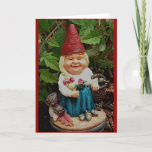 Cartão greeting card - lady garden gnome