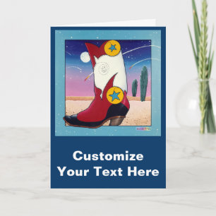 Cartão Greeting Card, Note Card - Cowboy Boot, All Dresse